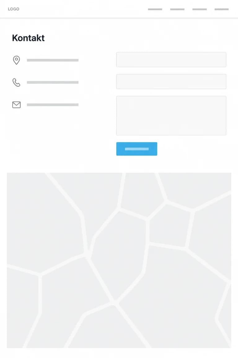 Kontaktseite mit Anschrift, Telefon, E-Mail, Formular und Karte
